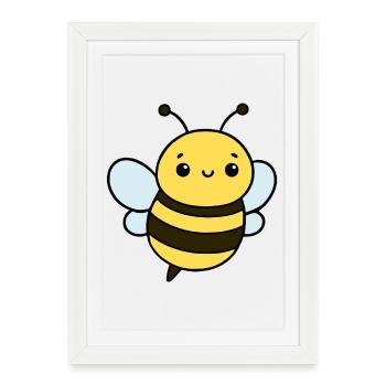 Bee - Framed poster (27 × 37 cm) - white - Front