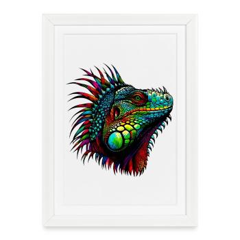 Iguane - Affiche encadrée (27 × 37 cm) - blanc - Devant
