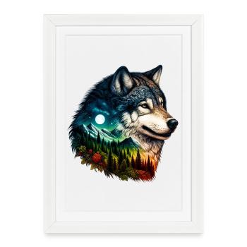 Wolf - Framed poster (27 × 37 cm) - white - Front