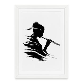 Flautist - Framed poster (27 × 37 cm) - white - Front