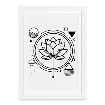 Lotus Zen – Calme, Force et Énergie - Affiche encadrée (27 × 37 cm) - blanc - Devant