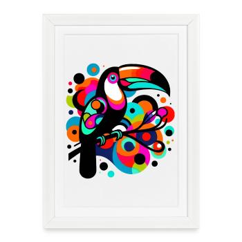 Toucan - Affiche encadrée (27 × 37 cm) - blanc - Devant