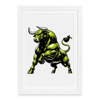 Taureau - Affiche encadrée (27 × 37 cm) - blanc - Devant