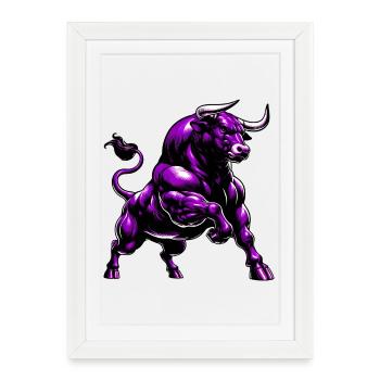Bull - Framed poster (27 × 37 cm) - white - Front
