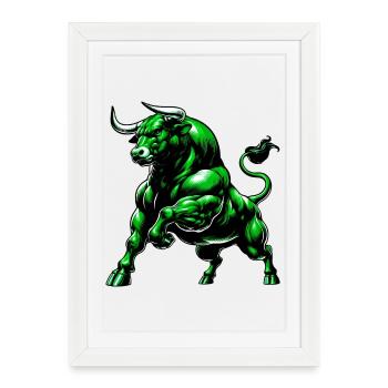 Bull - Framed poster (27 × 37 cm) - white - Front