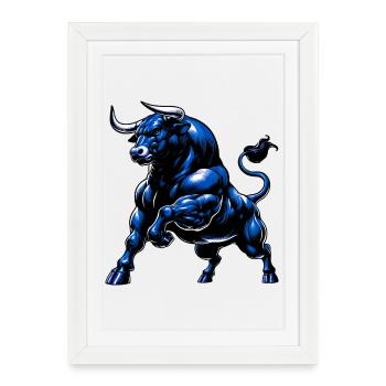 Bull - Framed poster (27 × 37 cm) - white - Front