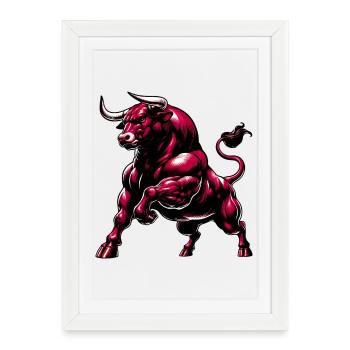 Bull - Framed poster (27 × 37 cm) - white - Front
