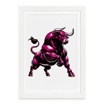Taureau - Affiche encadrée (27 × 37 cm) - blanc - Devant
