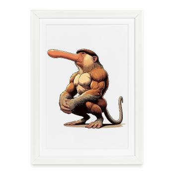 Trompe singe coriace - Affiche encadrée (27 × 37 cm) - blanc - Devant