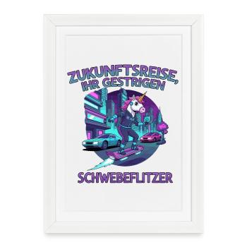 Licorne du futur - Affiche encadrée (27 × 37 cm) - blanc - Devant