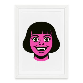 Femme vampire - Affiche encadrée (27 × 37 cm) - blanc - Devant