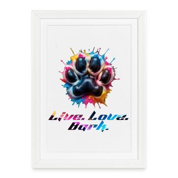 Patte colorée avec des émotions - Affiche encadrée (27 × 37 cm) - blanc - Devant