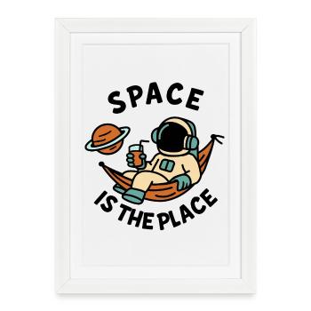 Explorer de l’espace astronaute design relaxant - Affiche encadrée (27 × 37 cm) - blanc - Devant