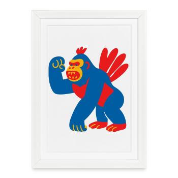 Popart Fantasy Gorilla - Framed poster (27 × 37 cm) - white - Front