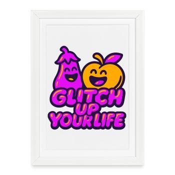 Glitch Up your Life 2 - Affiche encadrée (27 × 37 cm) - blanc - Devant