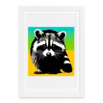 Raton laveur - Affiche encadrée (27 × 37 cm) - blanc - Devant