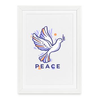 Dove of Peace 2 - Framed poster (27 × 37 cm) - white - Front