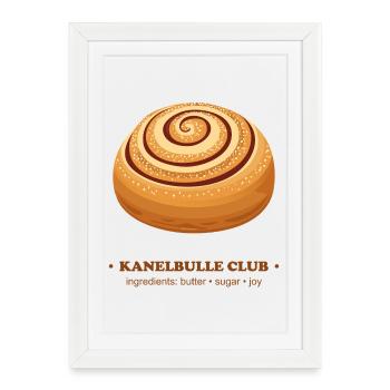 Skate Rolling Cinnamon Bun Design - Affiche encadrée (27 × 37 cm) - blanc - Devant