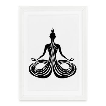 Meditation Energy Flow - Framed poster (27 × 37 cm) - white - Front