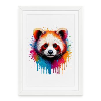 Panda Watercolor Explosion - Framed poster (27 × 37 cm) - white - Front