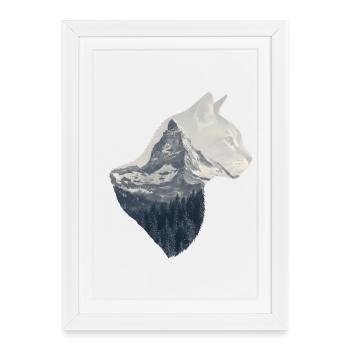 Matterhorn Cat Double Exposure - Affiche encadrée (27 × 37 cm) - blanc - Devant