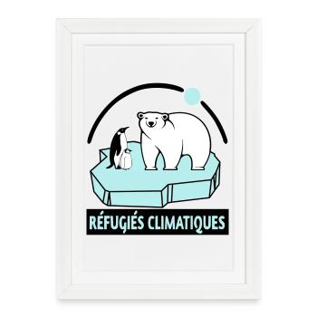 Réfugiés climatiques - Affiche encadrée (27 × 37 cm) - blanc - Devant