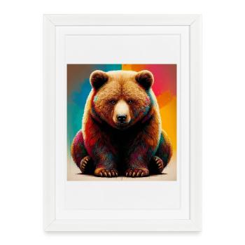 bear - Framed poster (27 × 37 cm) - white - Front
