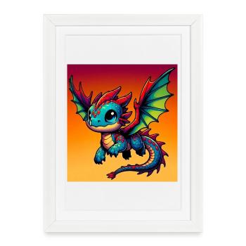 dragon - Framed poster (27 × 37 cm) - white - Front