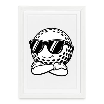 Cool Golfball - Logo de sport - Affiche encadrée (27 × 37 cm) - blanc - Devant
