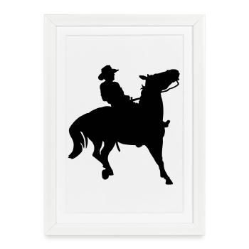 Cow-boy - Affiche encadrée (27 × 37 cm) - blanc - Devant
