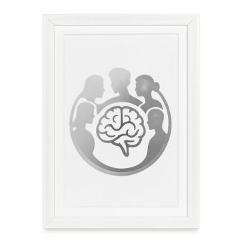 Brain in the circle of heads - Framed poster (27 × 37 cm) - white - Front