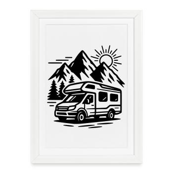 Camper - Framed poster (27 × 37 cm) - white - Front