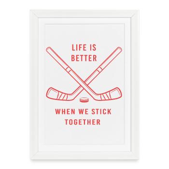 Para hockey sur glace handicap - Affiche encadrée (27 × 37 cm) - blanc - Devant