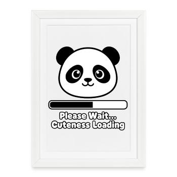 Panda Écran de chargement Peluche - Affiche encadrée (27 × 37 cm) - blanc - Devant