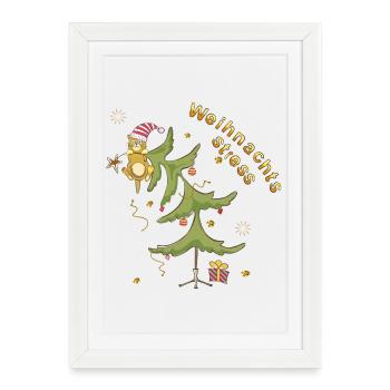 Le stress de Noël - Affiche encadrée (27 × 37 cm) - blanc - Devant