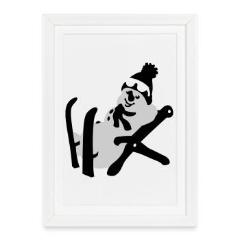 Bonhomme de neige - Affiche encadrée (27 × 37 cm) - blanc - Devant