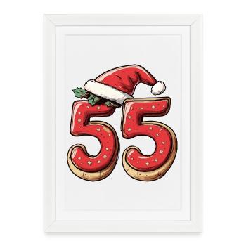 55 Number Cookie Christmas - Framed poster (27 × 37 cm) - white - Front