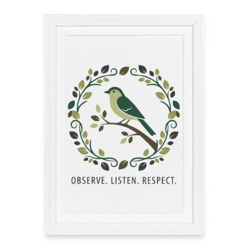 Observe. Wiles. Respect. - Framed poster (27 × 37 cm) - white - Front