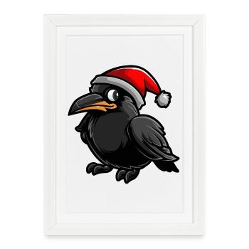 Raven Crow Christmas - Framed poster (27 × 37 cm) - white - Front