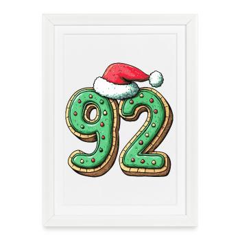 92 Number Cookie Christmas - Framed poster (27 × 37 cm) - white - Front