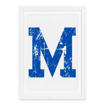 Letter m retro sport - Framed poster (27 × 37 cm) - white - Front