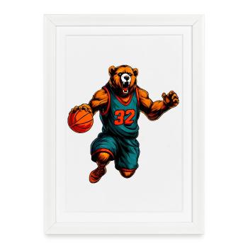 Bears Basketball / Basketball Bears - Affiche encadrée (27 × 37 cm) - blanc - Devant