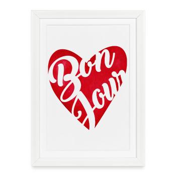 Hello Red Heart - Hello Gift - Framed poster (27 × 37 cm) - white - Front