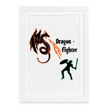 Dragon Fighter - Framed poster (27 × 37 cm) - white - Front