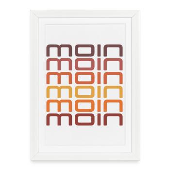 Coucher de soleil lunaire - Affiche encadrée (27 × 37 cm) - blanc - Devant