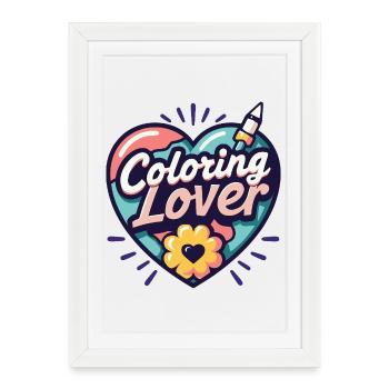 Coloriage Amateur | Éventails de coloriage - Affiche encadrée (27 × 37 cm) - blanc - Devant