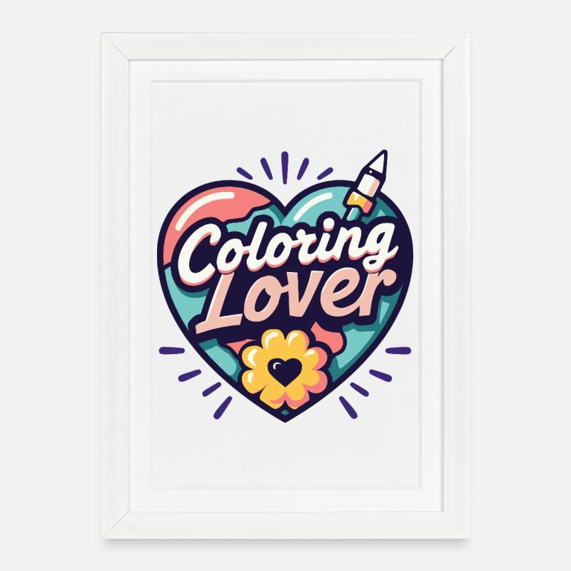Coloring Lover | Coloring Fans - Framed poster (27 × 37 cm) - white