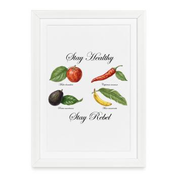 Stay Healthy, Stay Rebel! - Framed poster (27 × 37 cm) - white - Front