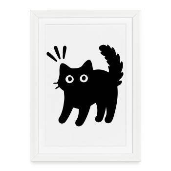 Cat Cat - Framed poster (27 × 37 cm) - white - Front
