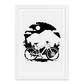 Croquis de VTT - Affiche encadrée (27 × 37 cm) - blanc - Devant